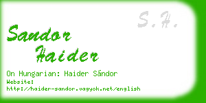 sandor haider business card