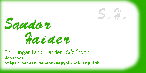 sandor haider business card